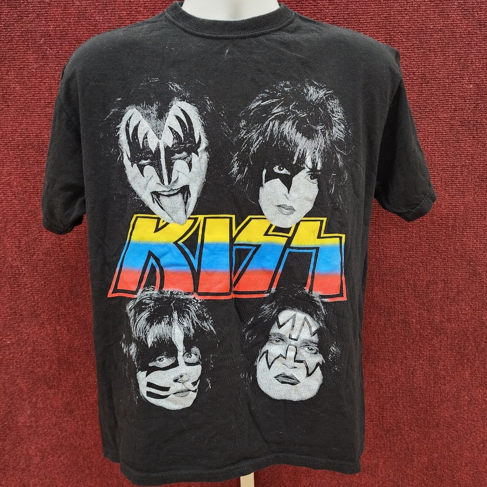 KISS Paul Stanley T-Shirt Small Black Purple Graphic Tee Signature Star Sleeve L